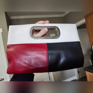 Ted Baker Off-White, Red and Blue Clutch With Flaws. Vintage Bag. Price Is Firm.